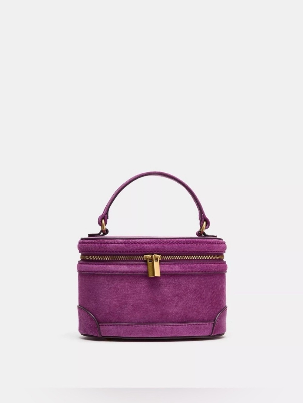 Zara Purple Suede Vanity Case NWT - Picture 3 of 7